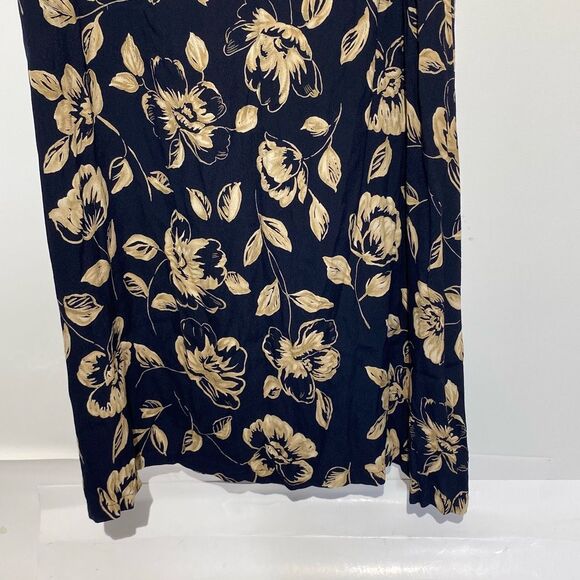 CHAUS Sport Women's Dark Navy Tropical Tones Floral Maxi Skirt Medium NWT - Picture 3 of 10